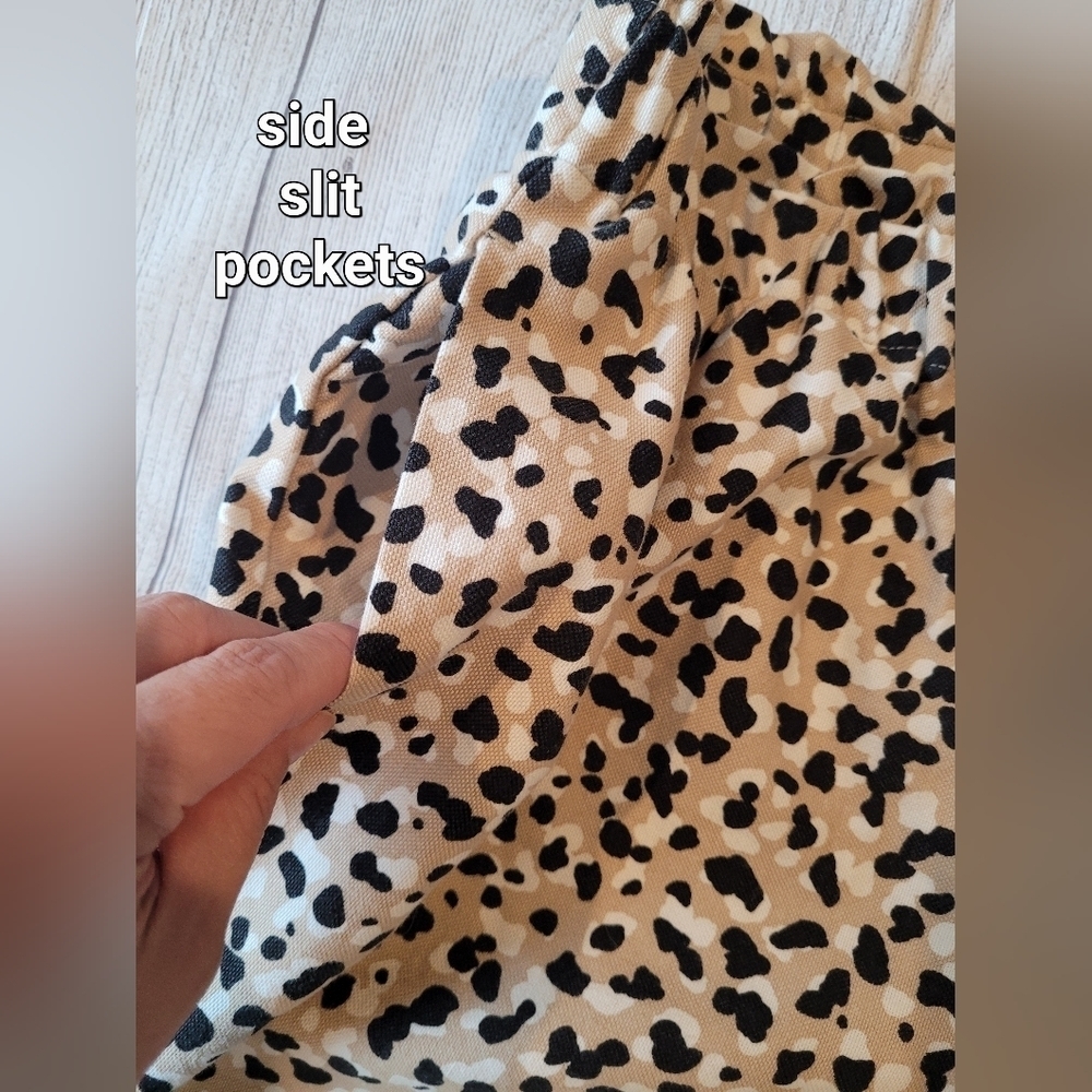Ann Taylor •Size Medium• Leopard Tan Print High Waisted Pull On Pants w/ pockets - Picture 7 of 12